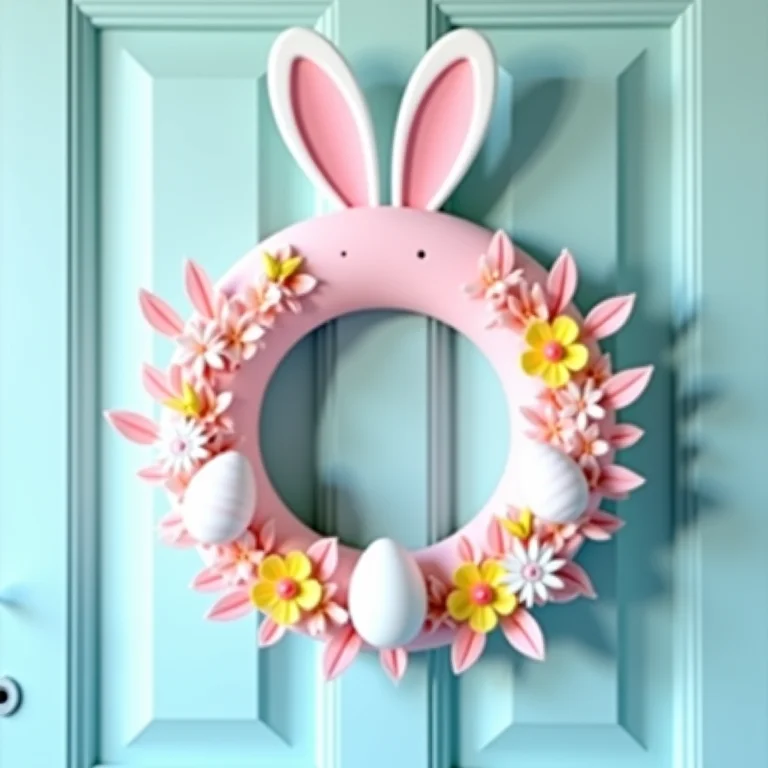 Guirlanda de Páscoa com EVA na porta
