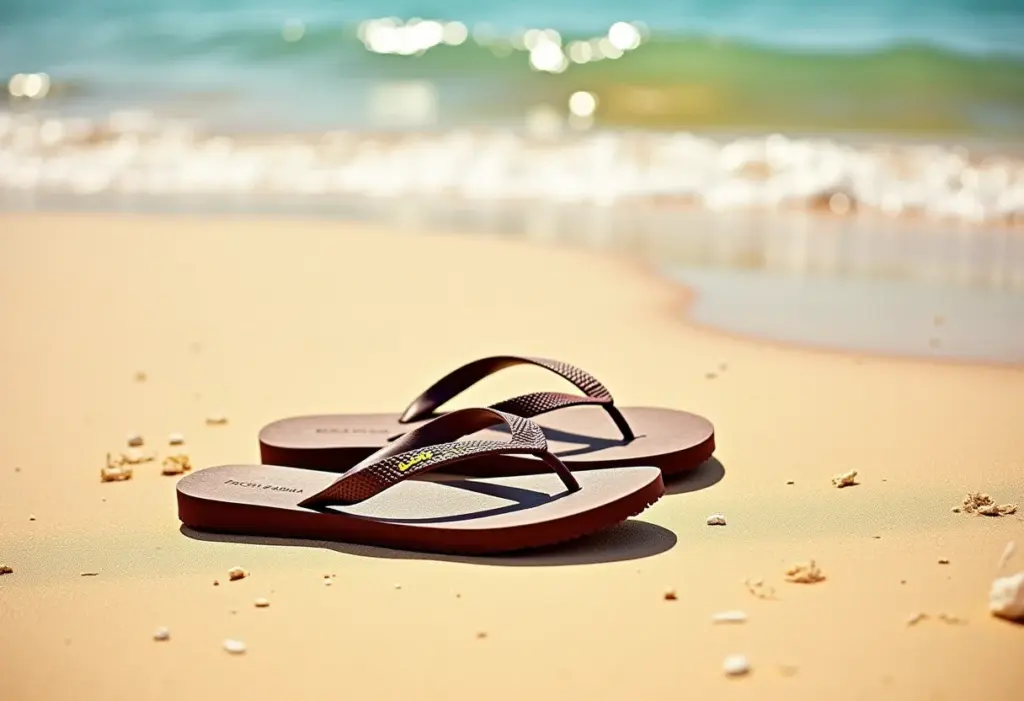 Havaianas Dolce & Gabbana na areia da praia