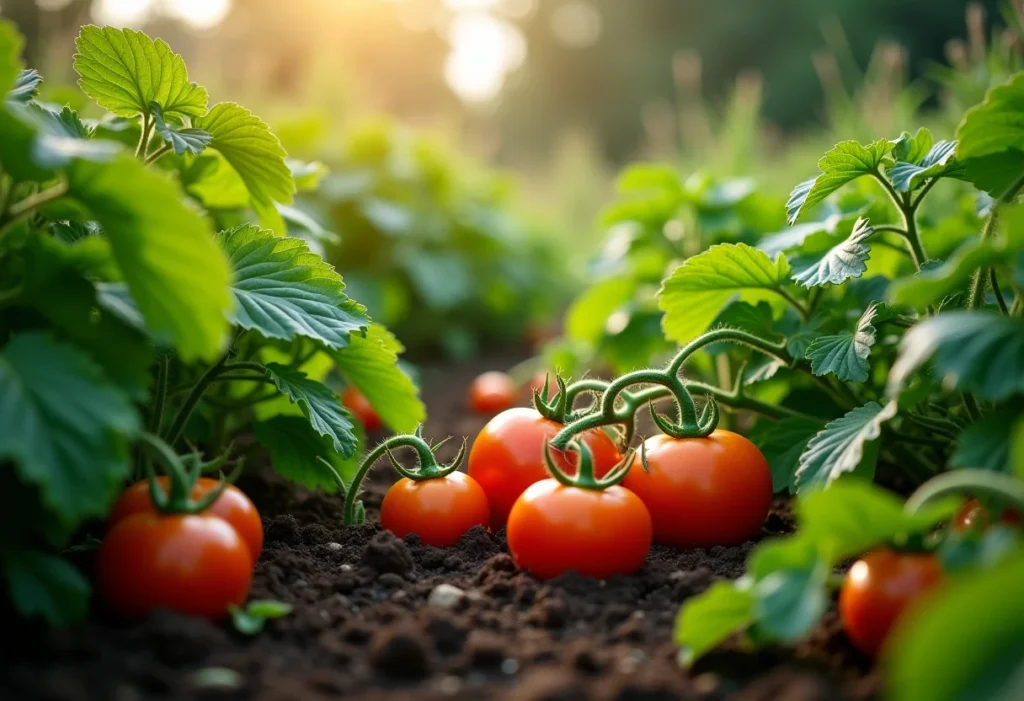 Horta doméstica exuberante protegida do clima extremo