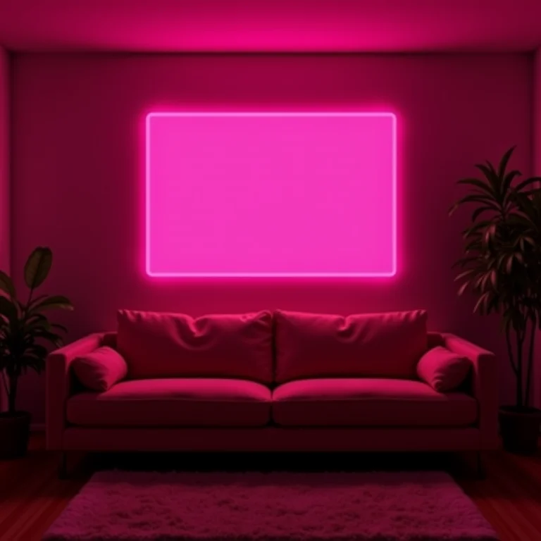 Iluminação colorida em apartamento moderno