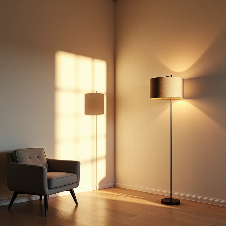 Iluminação indireta em sala de estar aconchegante.