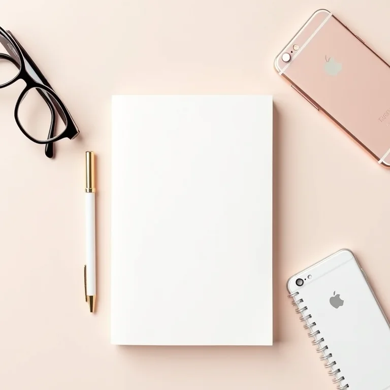 Itens de escritório em composição flat lay