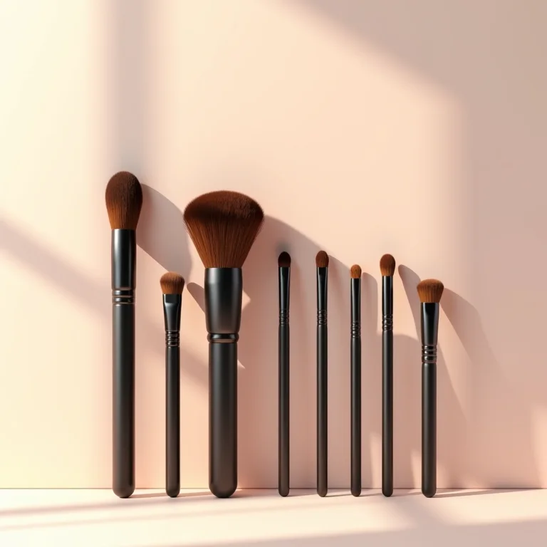 Kit completo de pincéis de maquiagem.