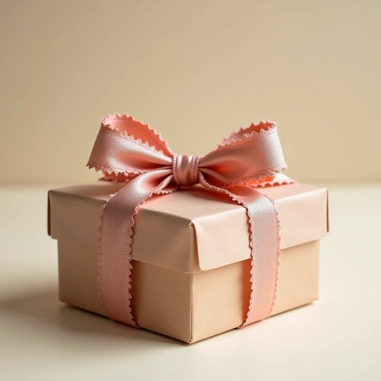 Laço de tecido reaproveitado em embalagem de presente sustentável