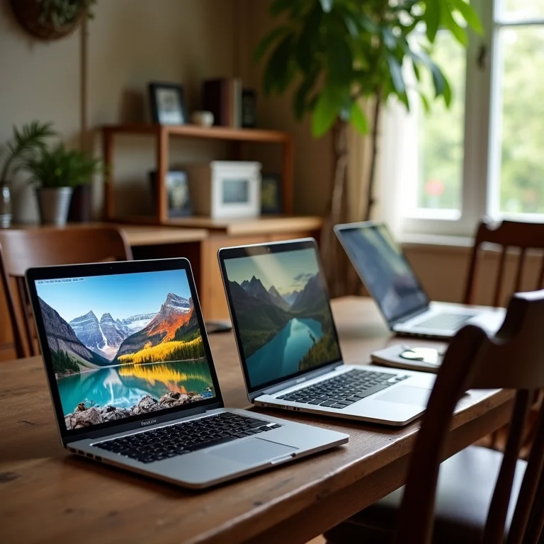 Laptops exibindo fóruns de viagem femininos