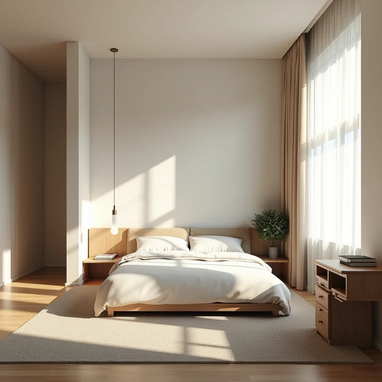 Layout inteligente para quarto de casal com home office