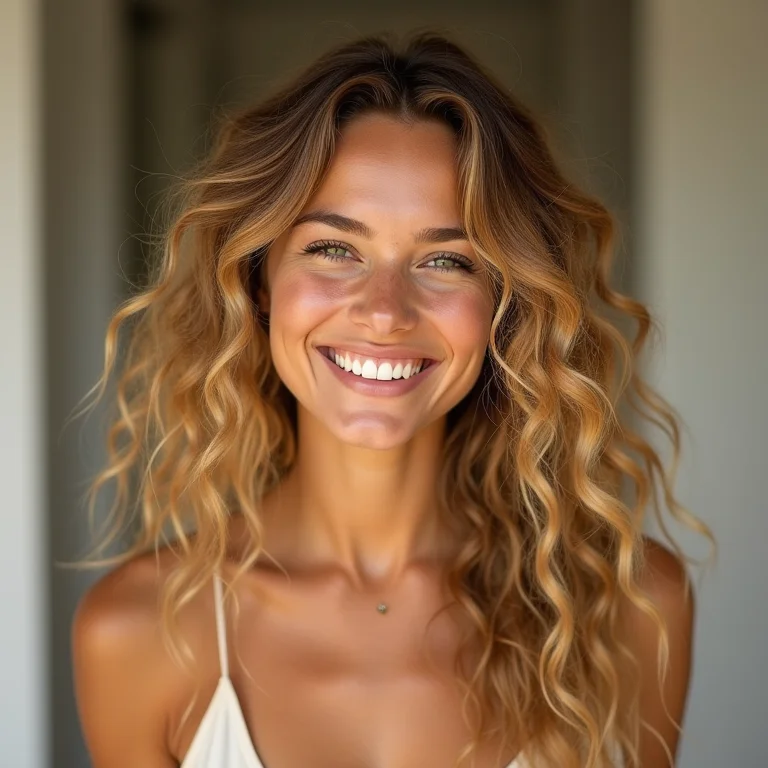 Loiro dourado realçando a cor natural do cabelo