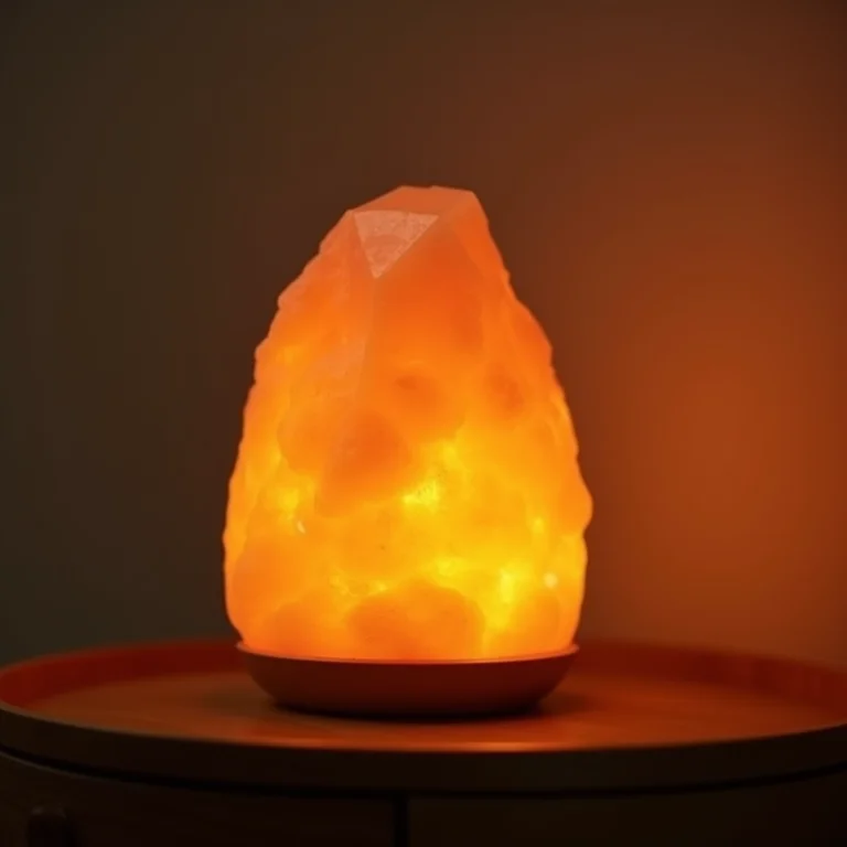 Luminária de sal rosa emanando luz suave e relaxante