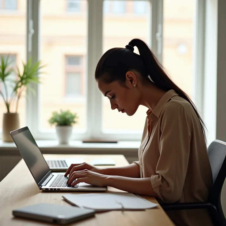 Má postura no trabalho em casa