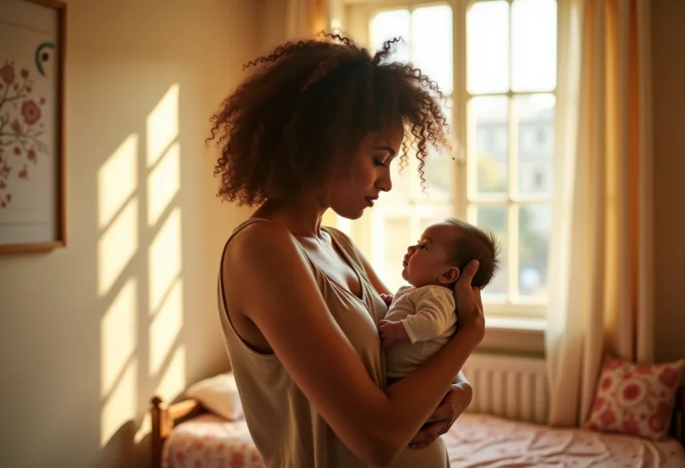 Mãe e bebê em momento de carinho durante o desmame gentil