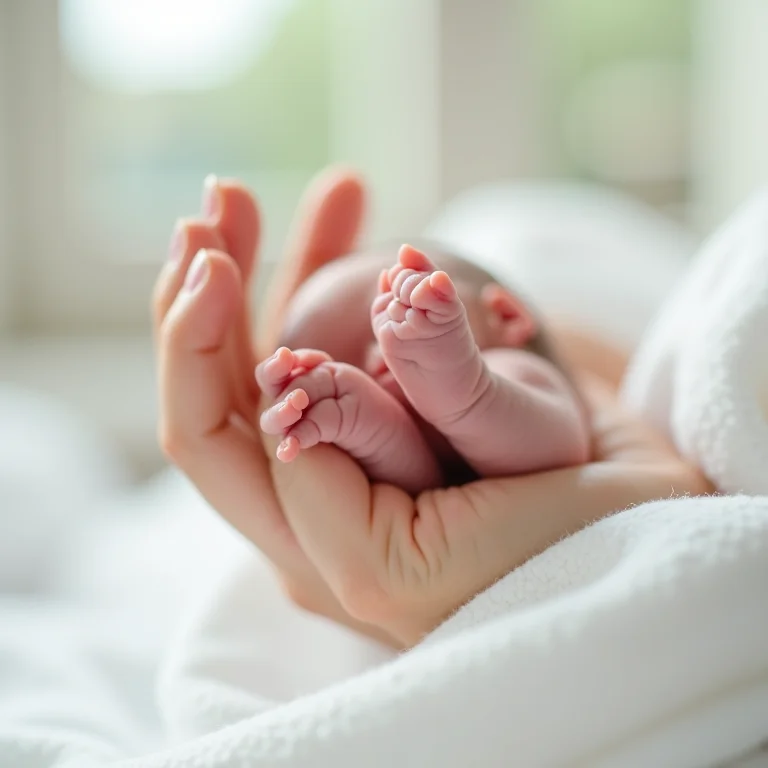 Mão de bebê prematuro segurada pela mão da mãe