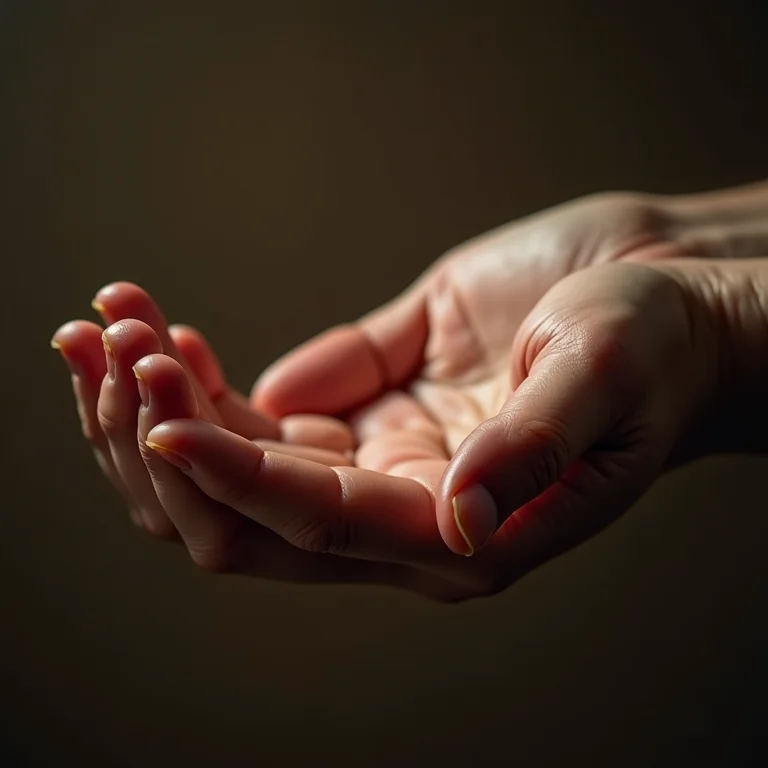 Mãos femininas maduras com sinais da idade, com diferentes texturas