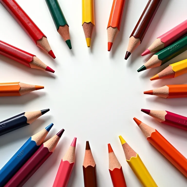 Materiais de arte dispostos de forma criativa e inspiradora