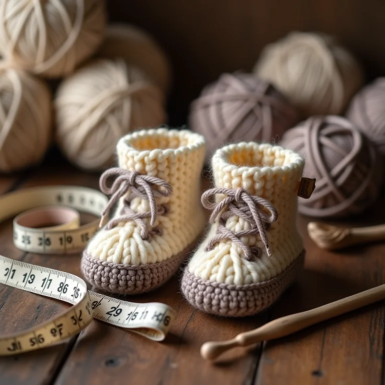 Materiais para crochê de sapatinhos de bebê