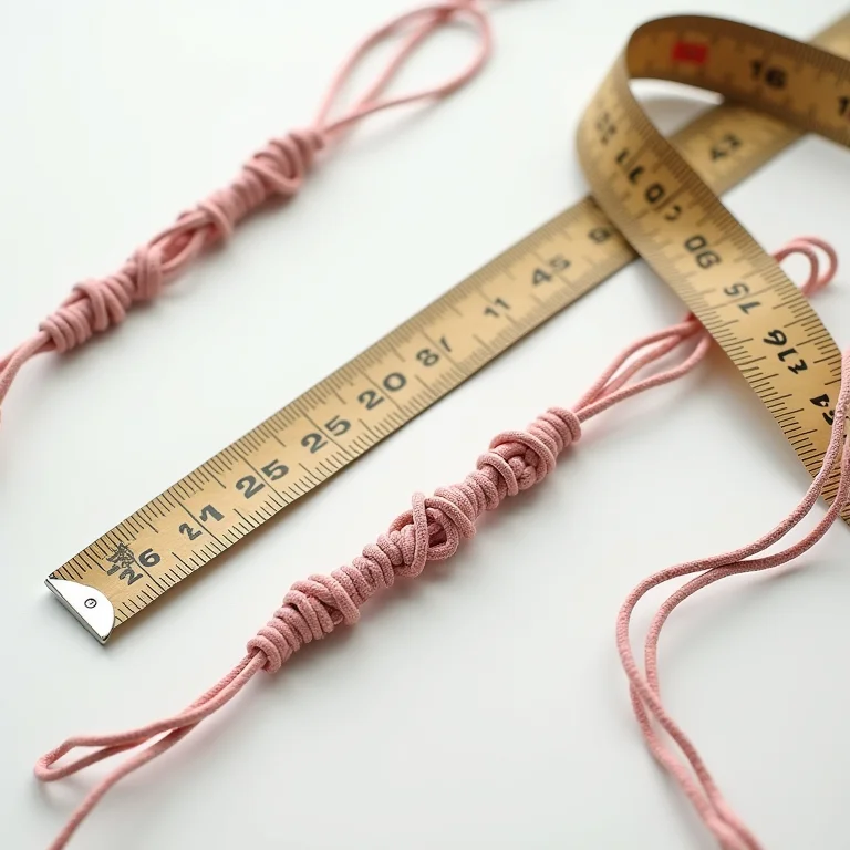 Medindo o fio para pulseira de macramê