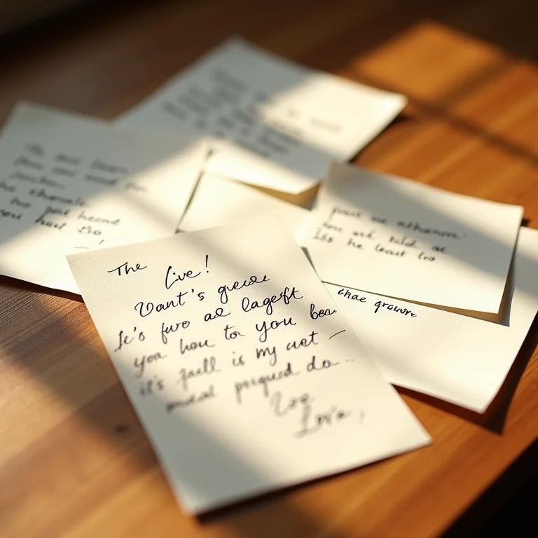 Mensagens de amor escritas à mão para uma decoração personalizada e emocionante no Dia dos Namorados.