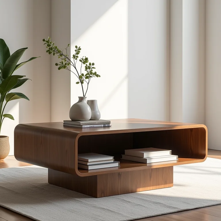 Mesa de centro multifuncional com espaço de armazenamento para sala pequena