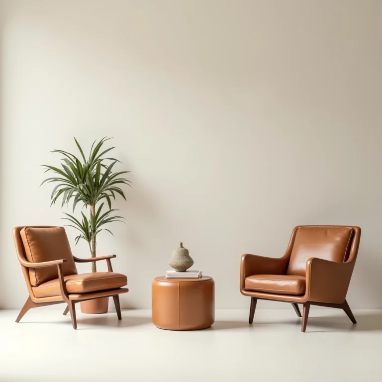 Mobiliário clássico minimalista em composição editorial