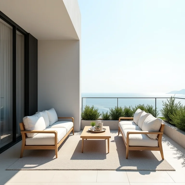 Mobiliário moderno para varanda gourmet.