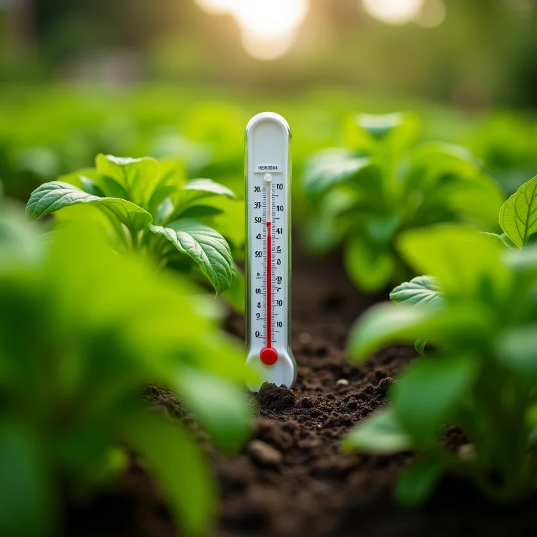 Monitorando a temperatura da horta com termômetro