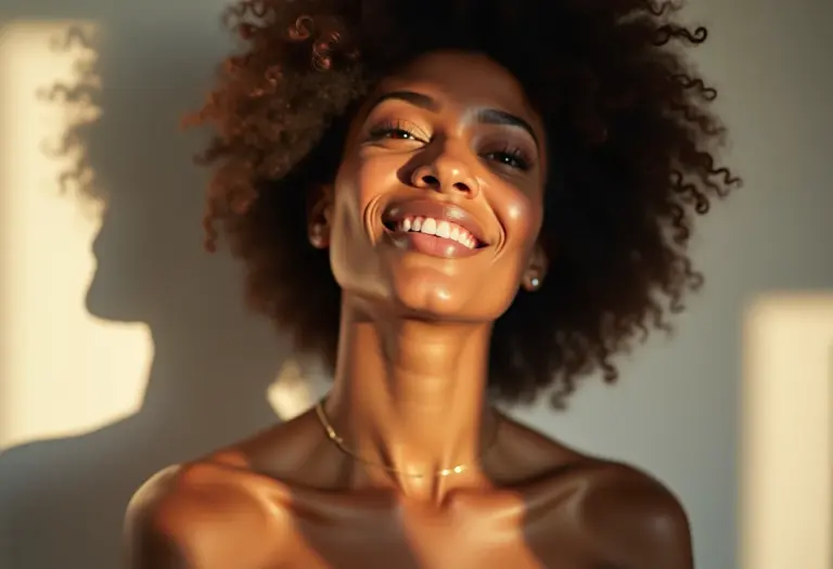 Mulher aplicando mousse no cabelo para um look de salão em casa