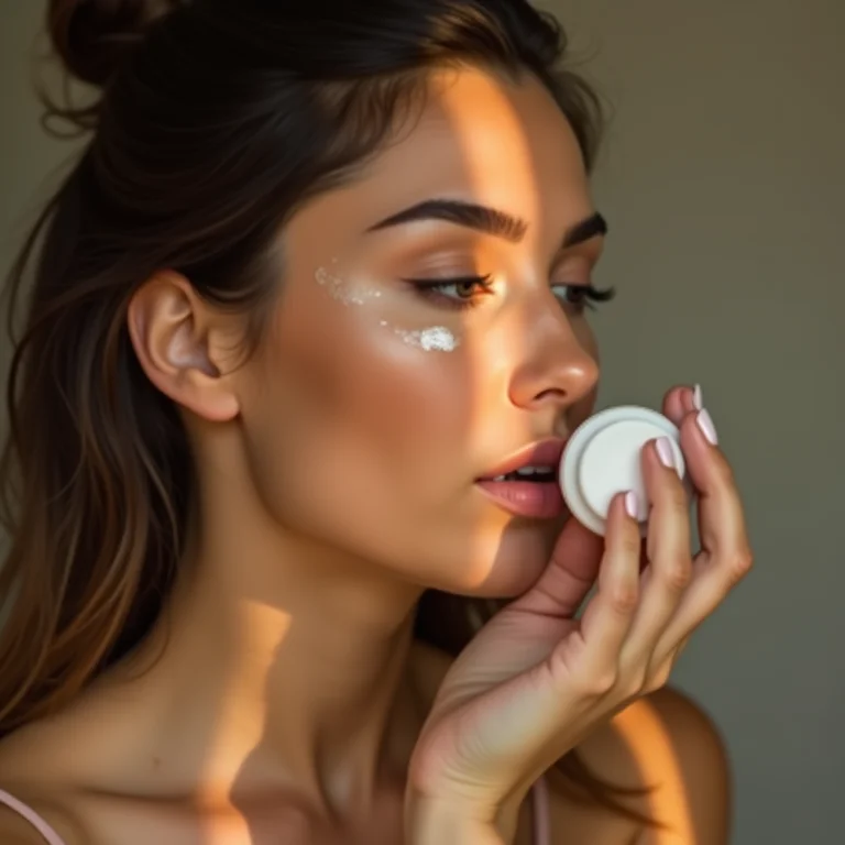 Mulher aplicando primer para aumentar a durabilidade da maquiagem.