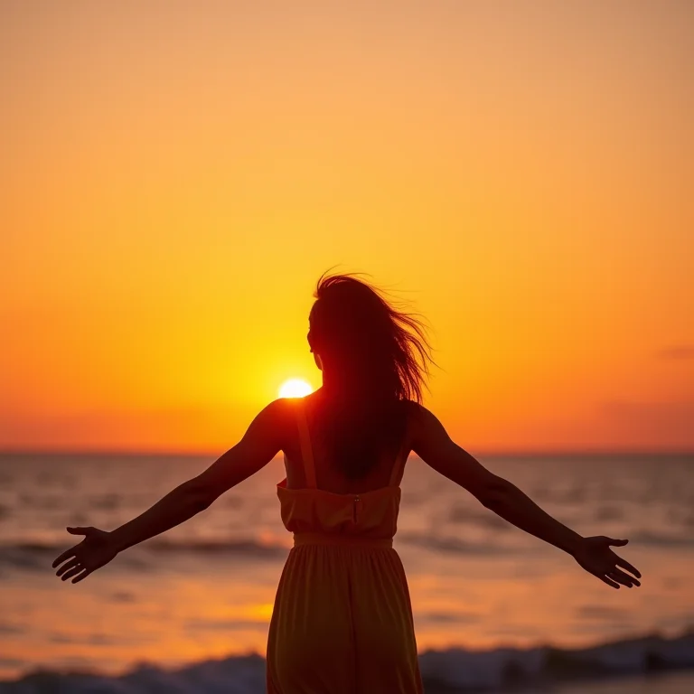 Mulher aproveitando aventura em viagem solo