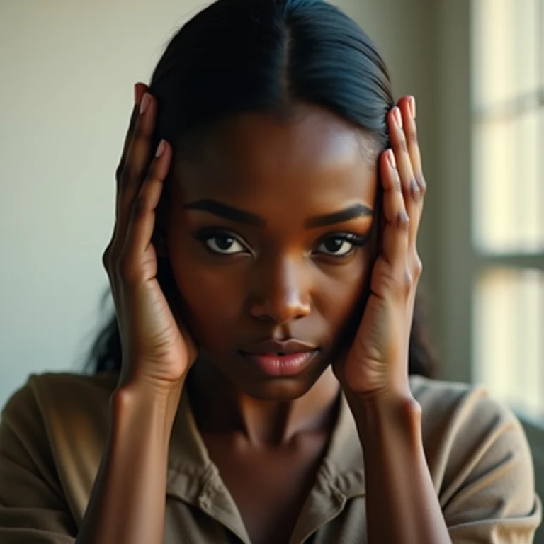 Mulher cobrindo os ouvidos com as mãos, expressando sofrimento devido a críticas destrutivas.