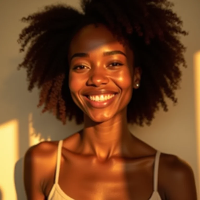 Mulher com brilho pessoal e autoconfiança no horóscopo de Leão