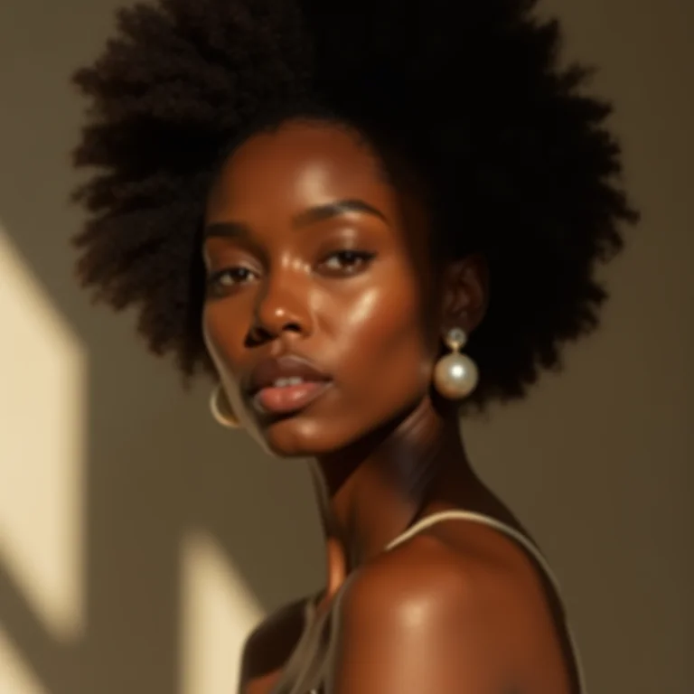 Mulher com brincos de pérola clássicos