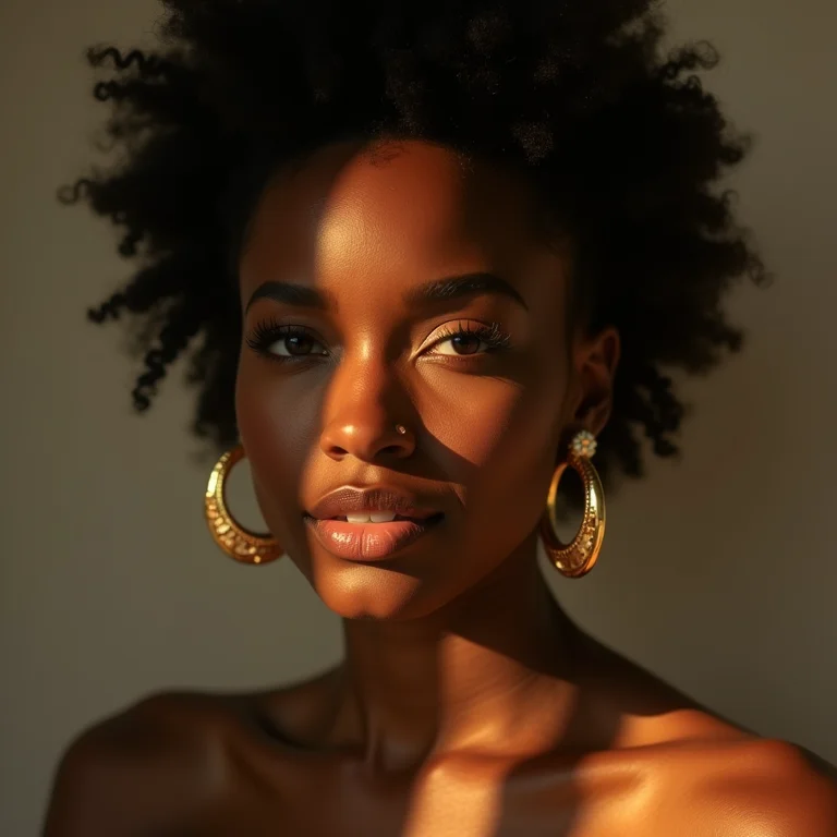 Mulher com brincos grandes e chamativos em evento