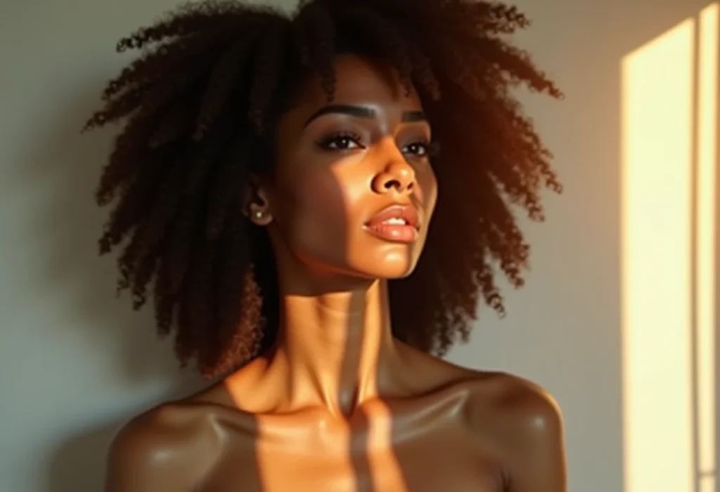 Mulher com cabelo saudável e brilhante