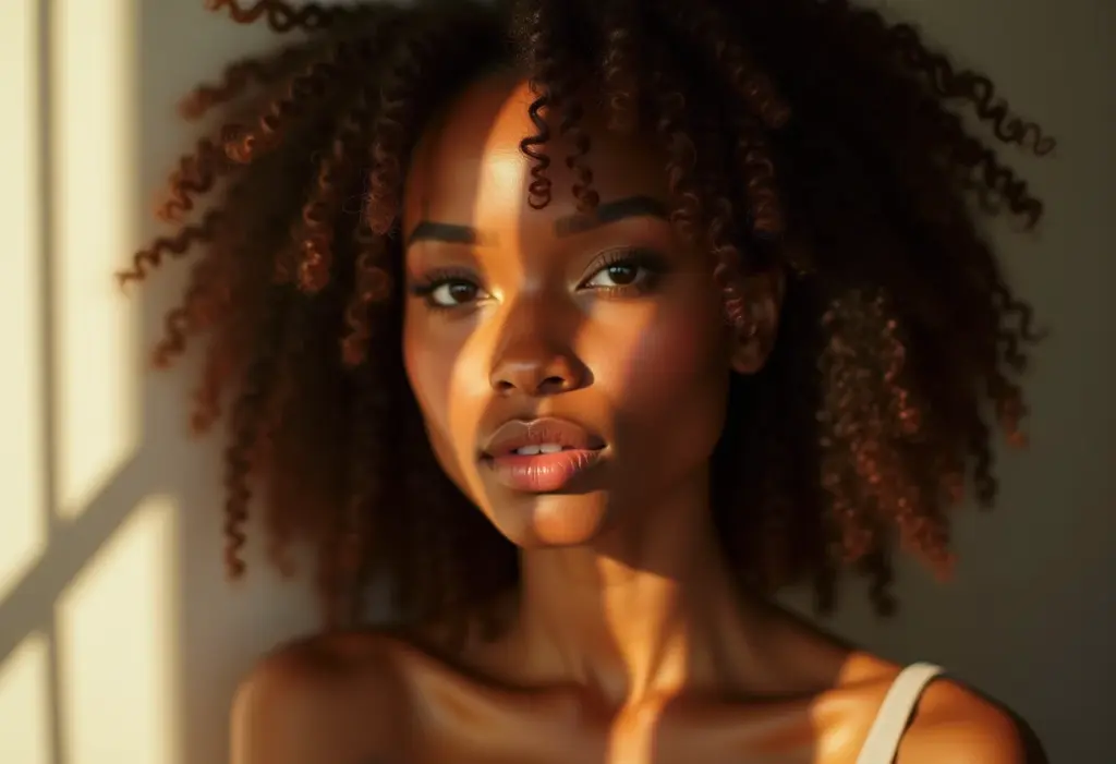 Mulher com cabelos saudáveis e brilhantes