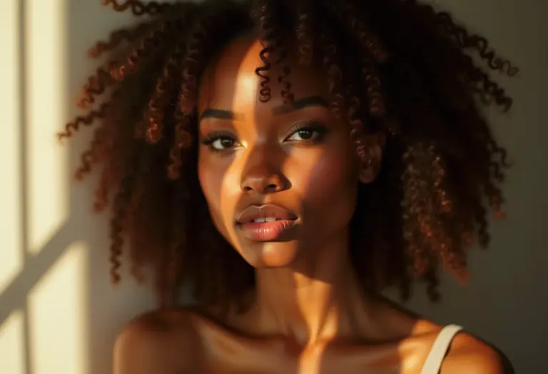 Mulher com cabelos saudáveis e brilhantes