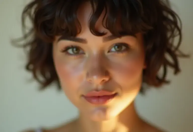 Mulher com corte de cabelo moderno e elegante