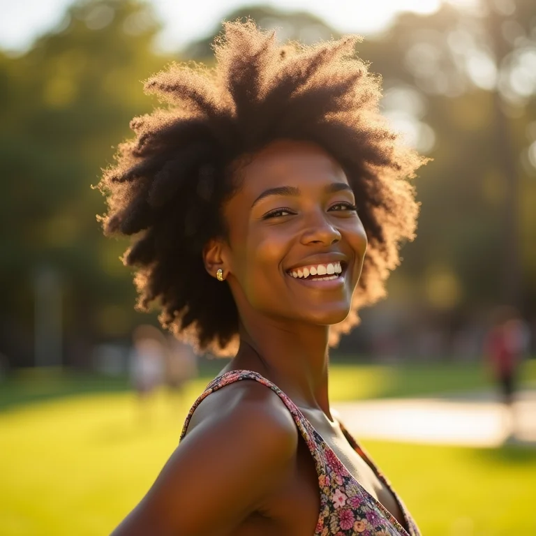 Mulher com corte short shag