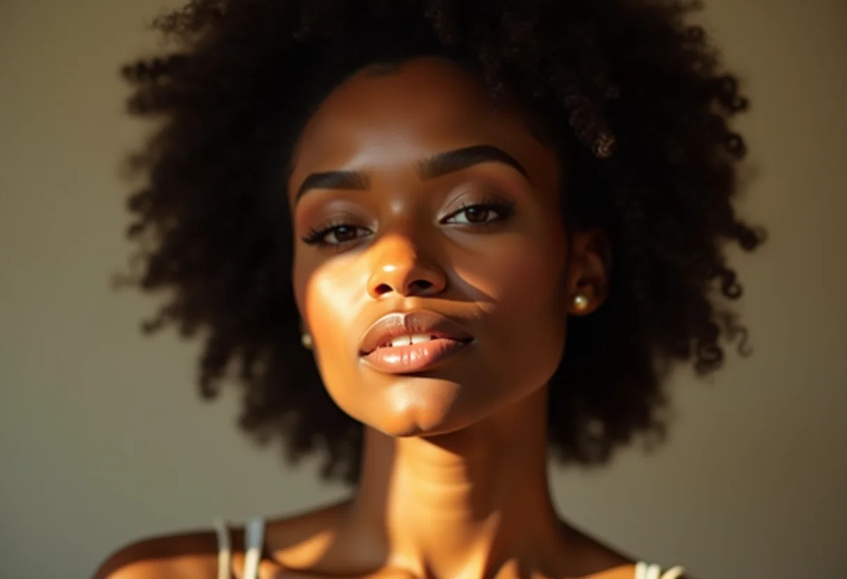 Mulher com maquiagem impecável nos olhos