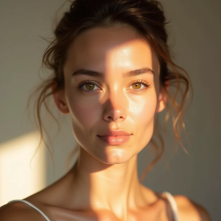 Mulher com pele limpa após tratamento de acne com retinol.