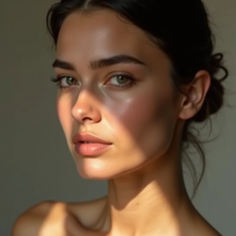 Mulher com poros minimizados e pele sem oleosidade.
