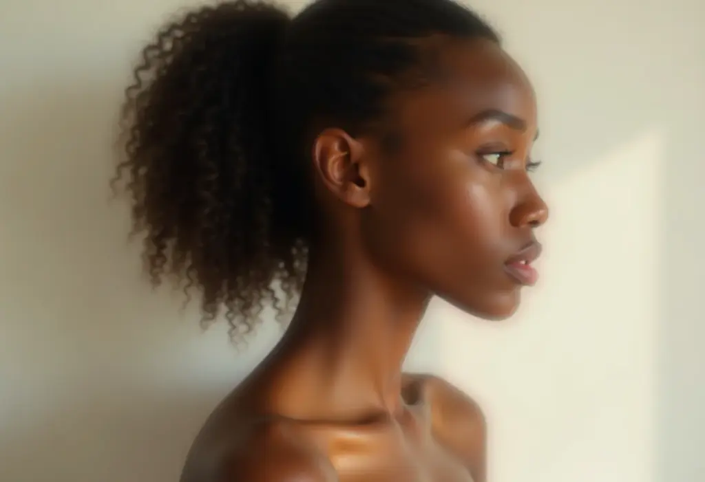 Rabo de cavalo baixo: 5 erros que você está cometendo! Mulher com rabo de cavalo baixo e natural