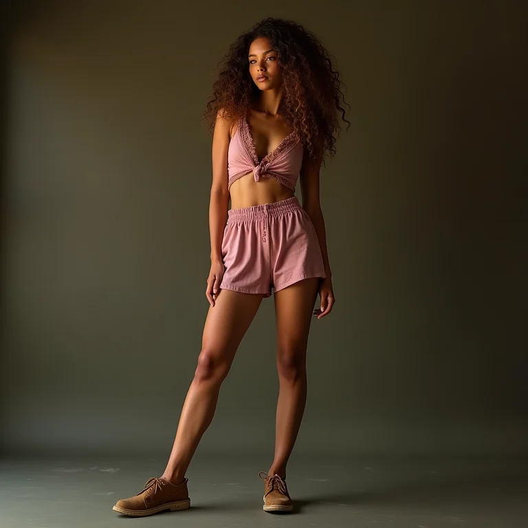 Mulher com sapatos desgastados e desleixados