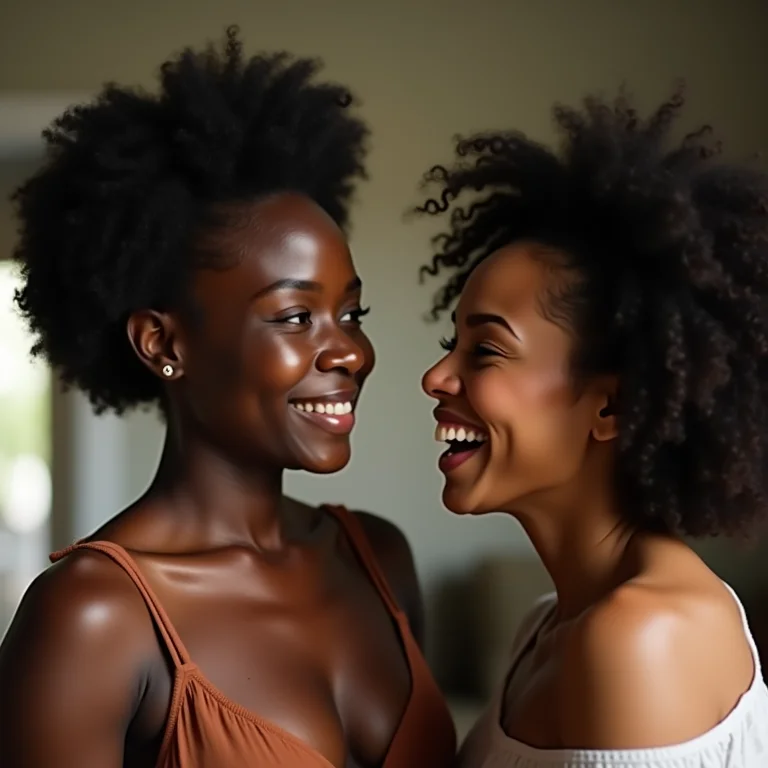 Mulher compartilhando suas experiências com amigos em um ambiente acolhedor