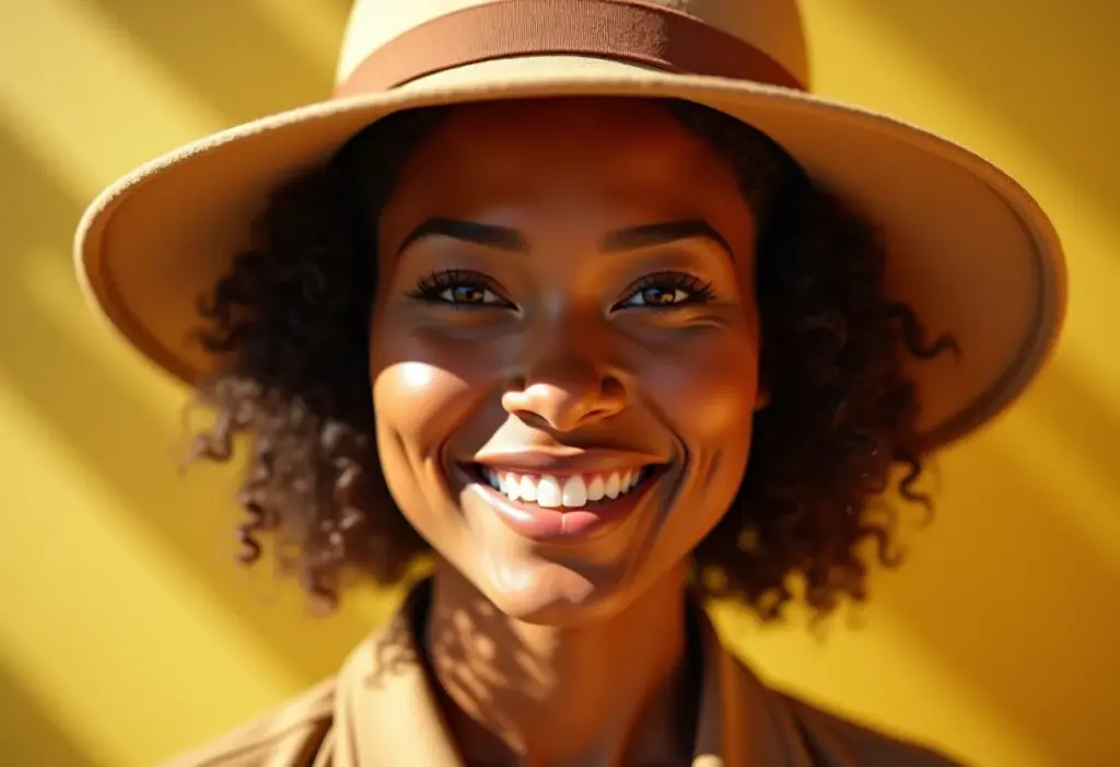 Mulher elegante usando chapéu cloche