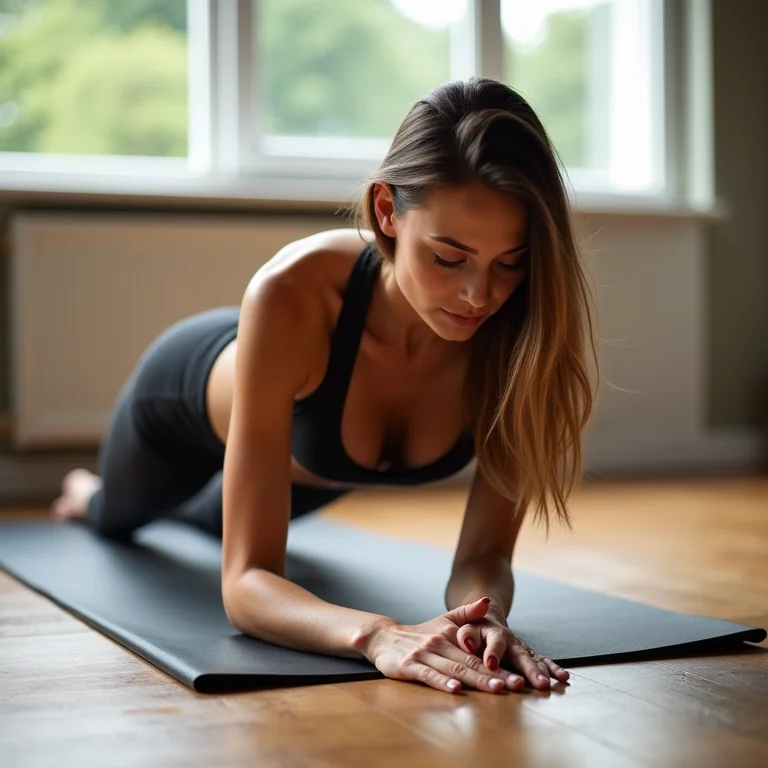 Mulher fortalecendo o corpo com yoga