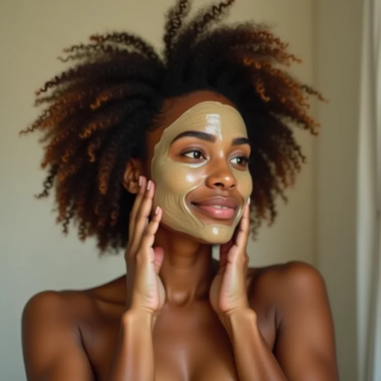 Mulher hidratando o cabelo cacheado