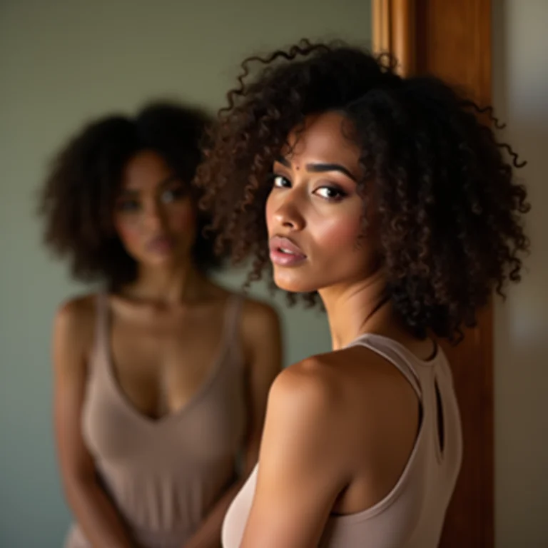 Mulher insatisfeita com corte bob inadequado para seu tipo de cabelo