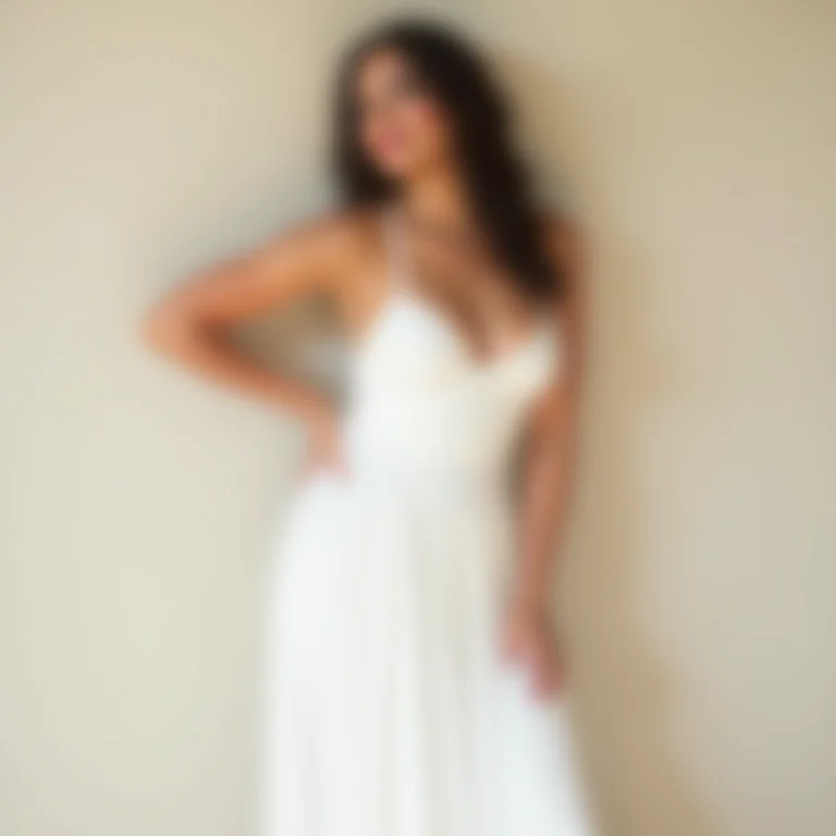 Mulher latina 'mid-size' com vestido branco minimalista no Oscar 2025