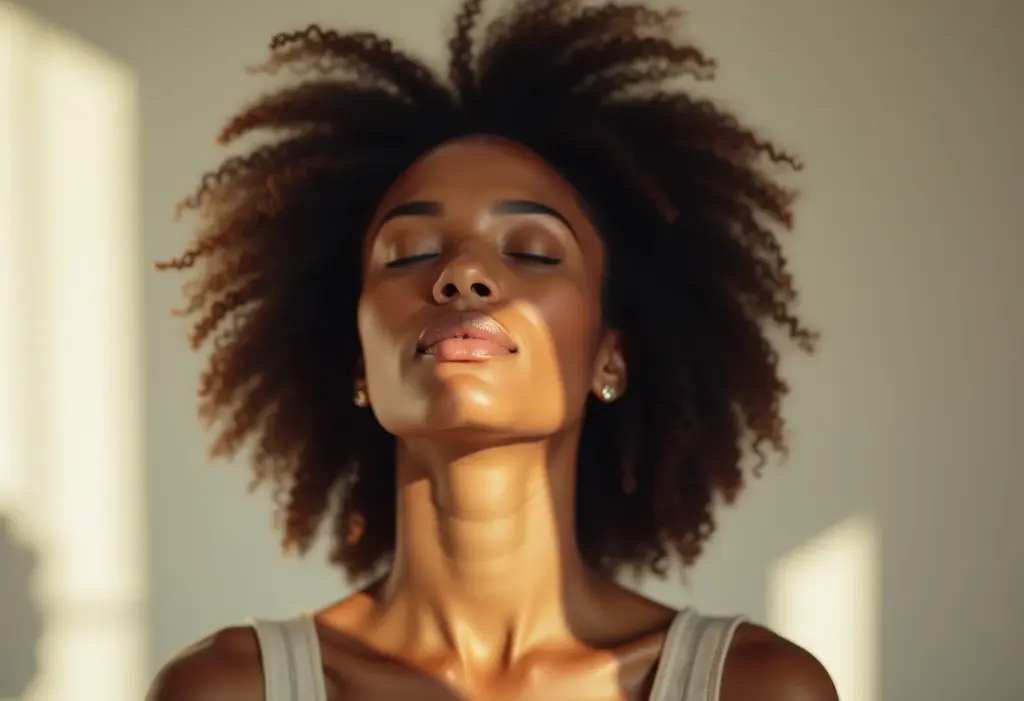 Meditação: 5 benefícios que vão te surpreender (e como começar) Mulher meditando em ambiente calmo e iluminado