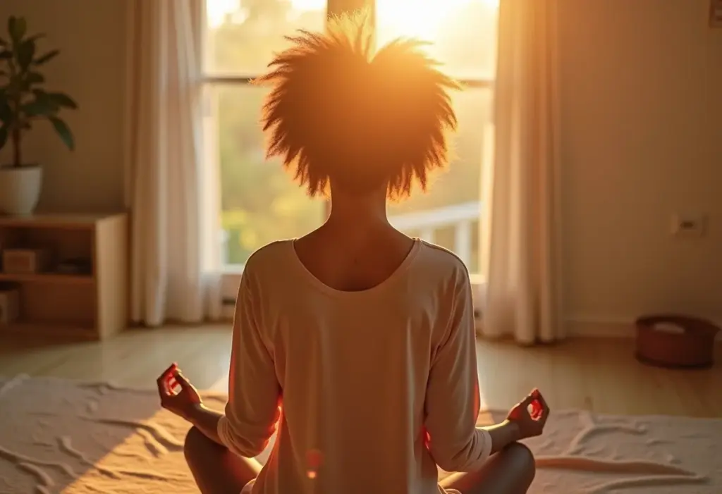 Meditação para iniciantes: o guia definitivo para mulheres Mulher meditando em um espaço calmo e iluminado