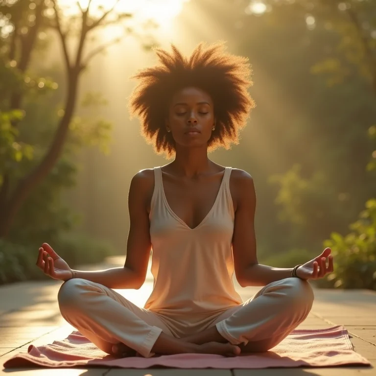 Mulher meditando para controlar o estresse